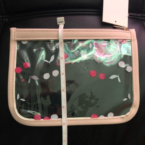 NWT Lauren Conrad Cherry pink clear cosmetic case - Picture 3 of 3